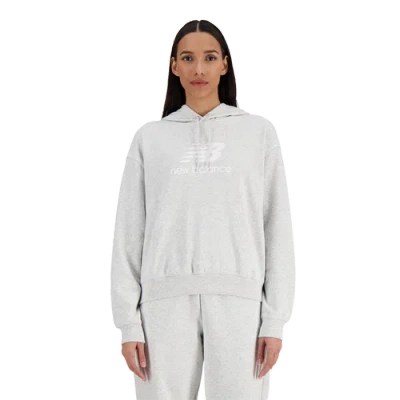 New Balance Womens  Sport Essentials Fleece Logo Hoodie In White