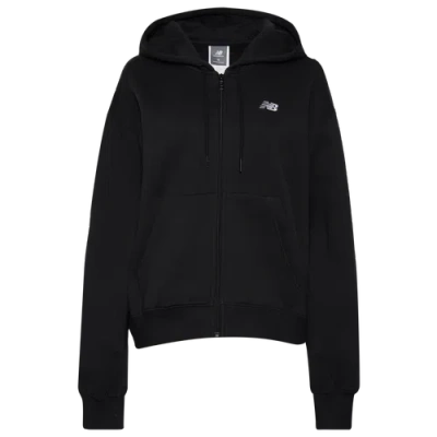 New Balance Womens  Sport Essentials Full-zip Hoodie In White/black