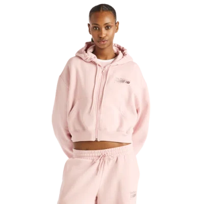 New Balance Womens  Trackside Fleece Full-zip In Pink