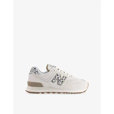 New Balance 574 Lace-up Sneakers In Sea Salt Leopard
