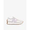 New Balance Womens Sea Salt Pink 327 Suede And Leather Low-top Trainers