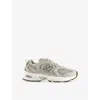 New Balance Womens Mr530 Logo-embossed Leather And Mesh Low-top Trainers Offwhite Beige In Seasalt Leopard