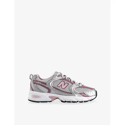 New Balance Womens Silver Metallic Rosewood Mr530 Leather And Mesh Trainers