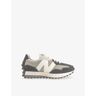 New Balance Womens Slate Grey White Off Whi 327 Suede And Mesh Low-top Trainers