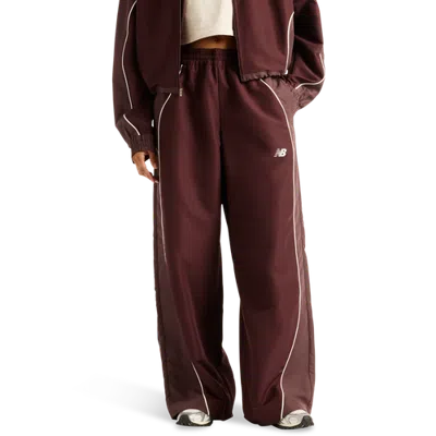New Balance Womens Trackside Woven Pants In Brown