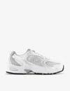 New Balance Womens  Mr530 Logo-embossed Leather And Mesh Low-top Trainers In White Silver