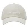 New Balance Wordmark Logo Corduroy Cap 'white' In Gray