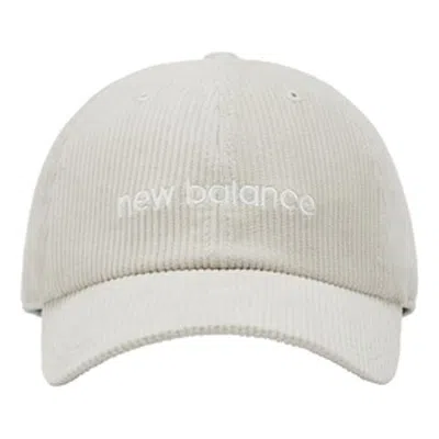 New Balance Wordmark Logo Corduroy Cap 'white' In Gray