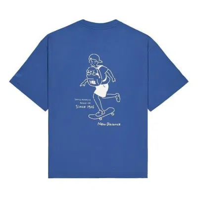 New Balance Wordmark Logo Skate Graphic T-shirt 'blue'