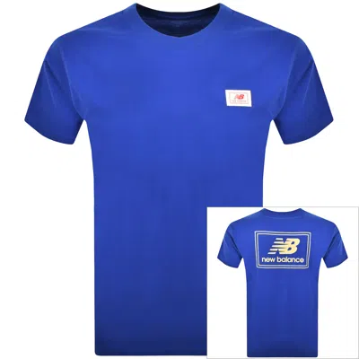 New Balance Woven Patch T Shirt Blue