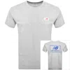 New Balance Woven Patch T Shirt Grey In Gray