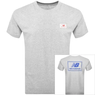New Balance Woven Patch T Shirt Grey In Gray