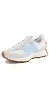 New Balance Damen 327 In Grau/weiss/blau, Wildleder/mesh, Grösse 39 In Grey White