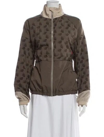 Pre-owned New Balance X Bandier Graphic Print Jacket In Brown