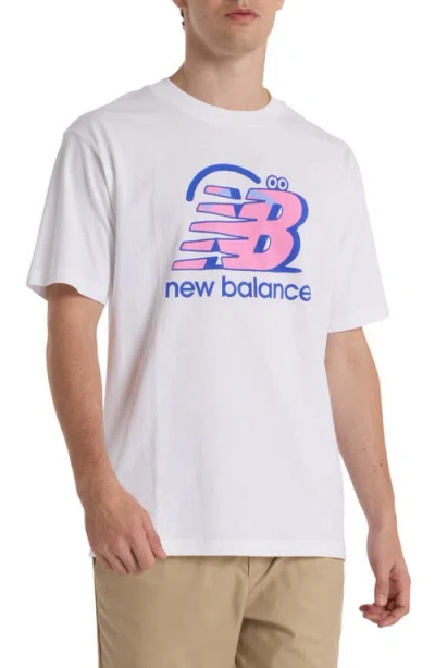 New Balance X Face Oka Smile Logo Graphic T-shirt In White