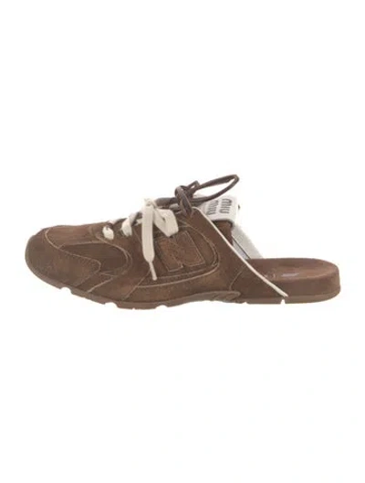 Pre-owned New Balance X Miu Miu 530 Sl 'ecru' Mules Suede In Brown