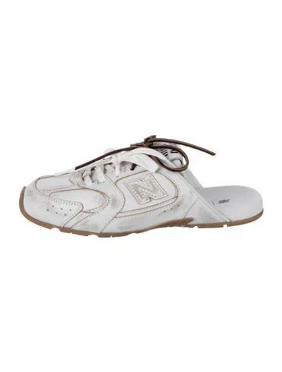 Pre-owned New Balance X Miu Miu 530 Sl Leather Mules In White