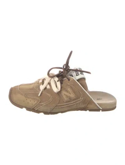 Pre-owned New Balance X Miu Miu 530 Sl Slip-on Mules Suede Mules In Brown