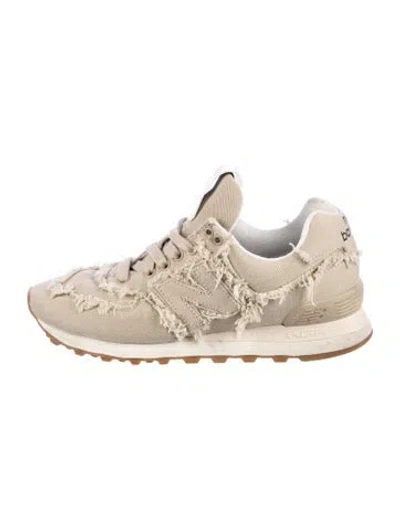 Pre-owned New Balance X Miu Miu 574 Denim 'colonial Beige' Athletic Sneakers In Neutrals