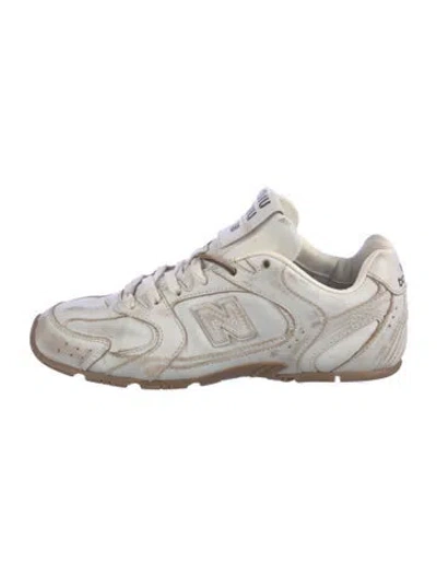 Pre-owned New Balance X Miu Miu Leather Athletic Sneakers In White