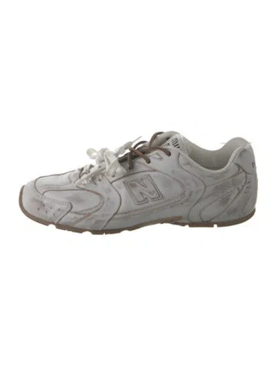 Pre-owned New Balance X Miu Miu Leather Athletic Sneakers In White