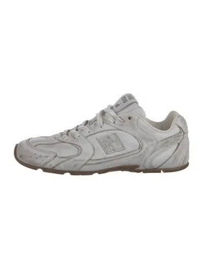 Pre-owned New Balance X Miu Miu Leather Lasercut Accents Sneakers In White