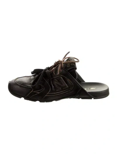 Pre-owned New Balance X Miu Miu Leather Sneakers In Black