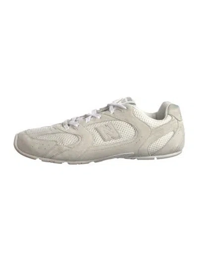 Pre-owned New Balance X Miu Miu Suede Mesh Accents Athletic Sneakers In White