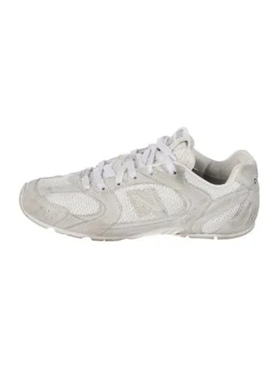Pre-owned New Balance X Miu Miu Suede Mesh Accents Athletic Sneakers In White