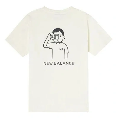 New Balance X Noritake Crossover Funny Pattern Printing Round Neck Short Sleeve Couple Style White