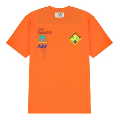 New Balance X Salehe Bembury Unisex Printing Logo Round-neck Tee Orange