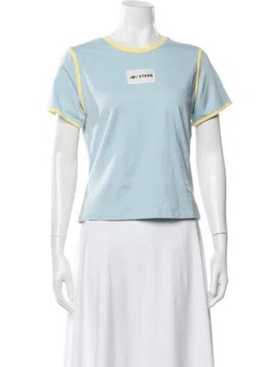 Pre-owned New Balance X Staud Crew Neck Short Sleeve T-shirt In Blue