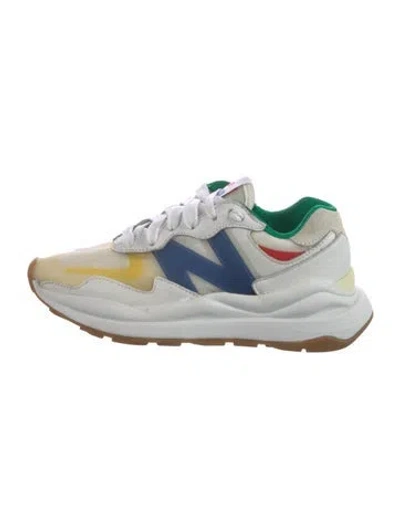 Pre-owned New Balance X Staud Leather Athletic Sneakers In White