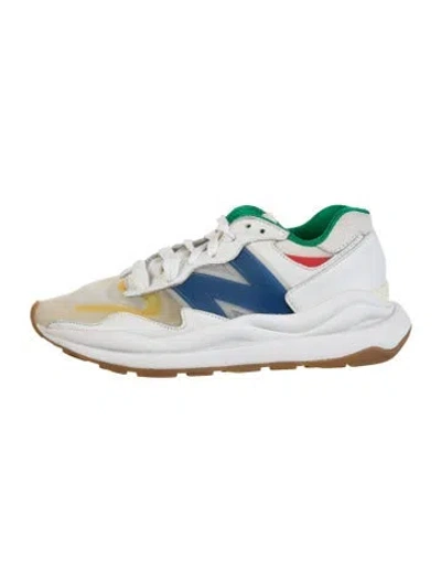 Pre-owned New Balance X Staud Leather Colorblock Pattern Athletic Sneakers In Neutral