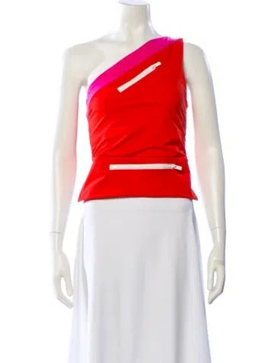 Pre-owned New Balance X Staud One-shoulder Sleeveless Crop Top In Multi