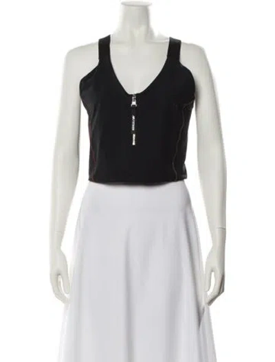 Pre-owned New Balance X Staud Scoop Neck Sleeveless Crop Top In Black