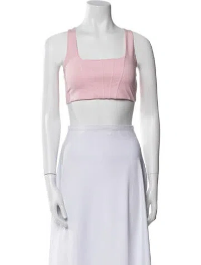 Pre-owned New Balance X Staud Square Neckline Sleeveless Crop Top In Pink