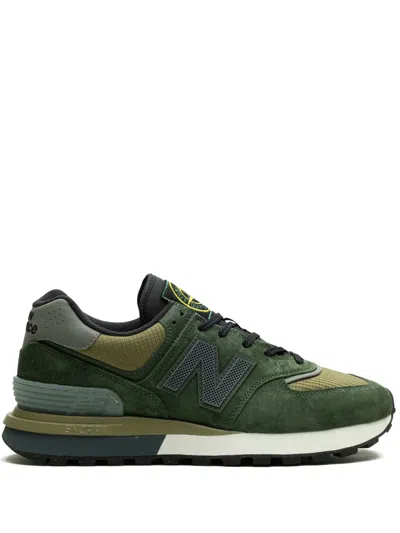 New Balance X Stone Island 574 Legacy "dark Green" Sneakers In 绿色
