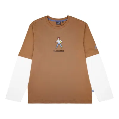 New Balance X Zero Per Zero Colorblock Long Sleeve Tee 'brown White'