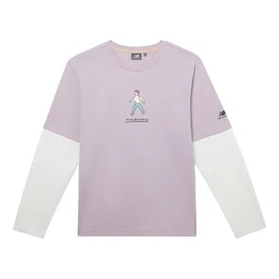 New Balance X Zero Per Zero Colorblock Long Sleeve Tee 'lilac White' In Purple