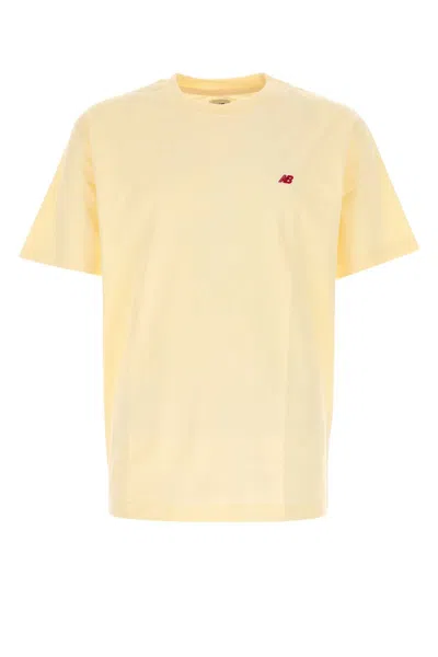 New Balance Yellow Cotton T-shirt In Gold