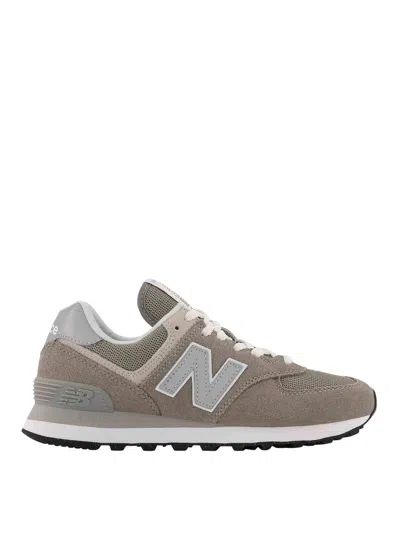 New Balance Womens 574 Logo-embossed Woven Low-top Trainers Grey White G In Grau