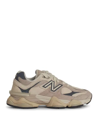 New Balance 9060e Ivory Leather Blend Sneakers In Grey
