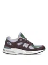 New Balance Suede And Mesh Panel Sneakers In Burgundy