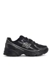 New Balance '740' Mesh Panels Sneakers With Rubber Sole In Black