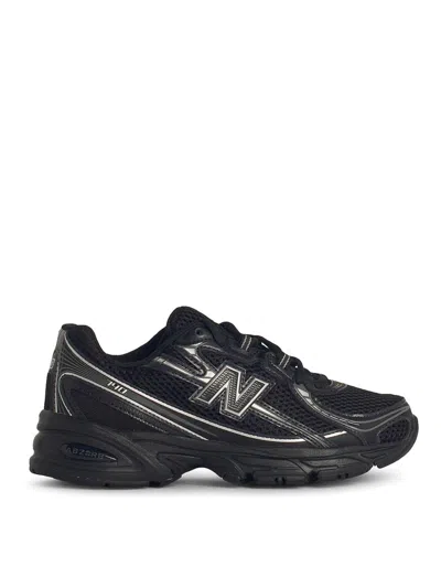 New Balance '740' Mesh Panels Sneakers With Rubber Sole In Black