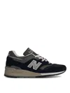 New Balance Suede Blend Sneakers Featuring Mesh Panels In Black