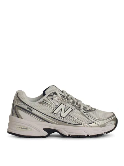 New Balance 740 White Mesh Sneakers In Silver