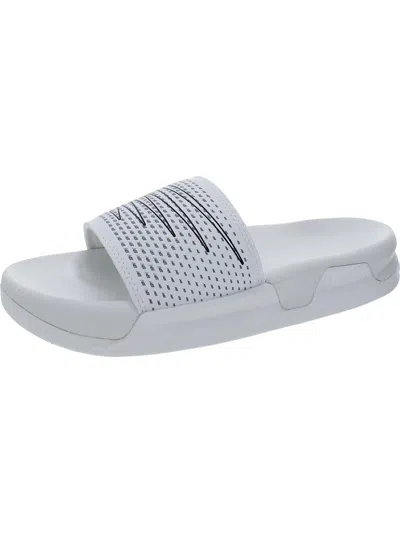 New Balance Zara Slide Womens Logo Man Made Slide Sandals In White