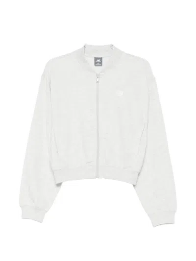 New Balance Zip Bomber Jacket In Gray